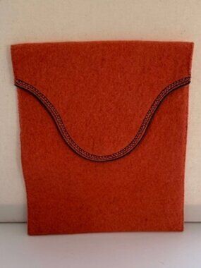 Nepalese Laptop Sleeve Hand-Felted & Embroidered Peach Colored